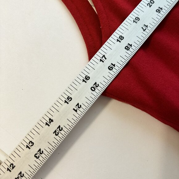 Vintage Womens Red Wool Vest Liz Claiborne Button Front Pockets 1990s Large - Picture 5 of 10